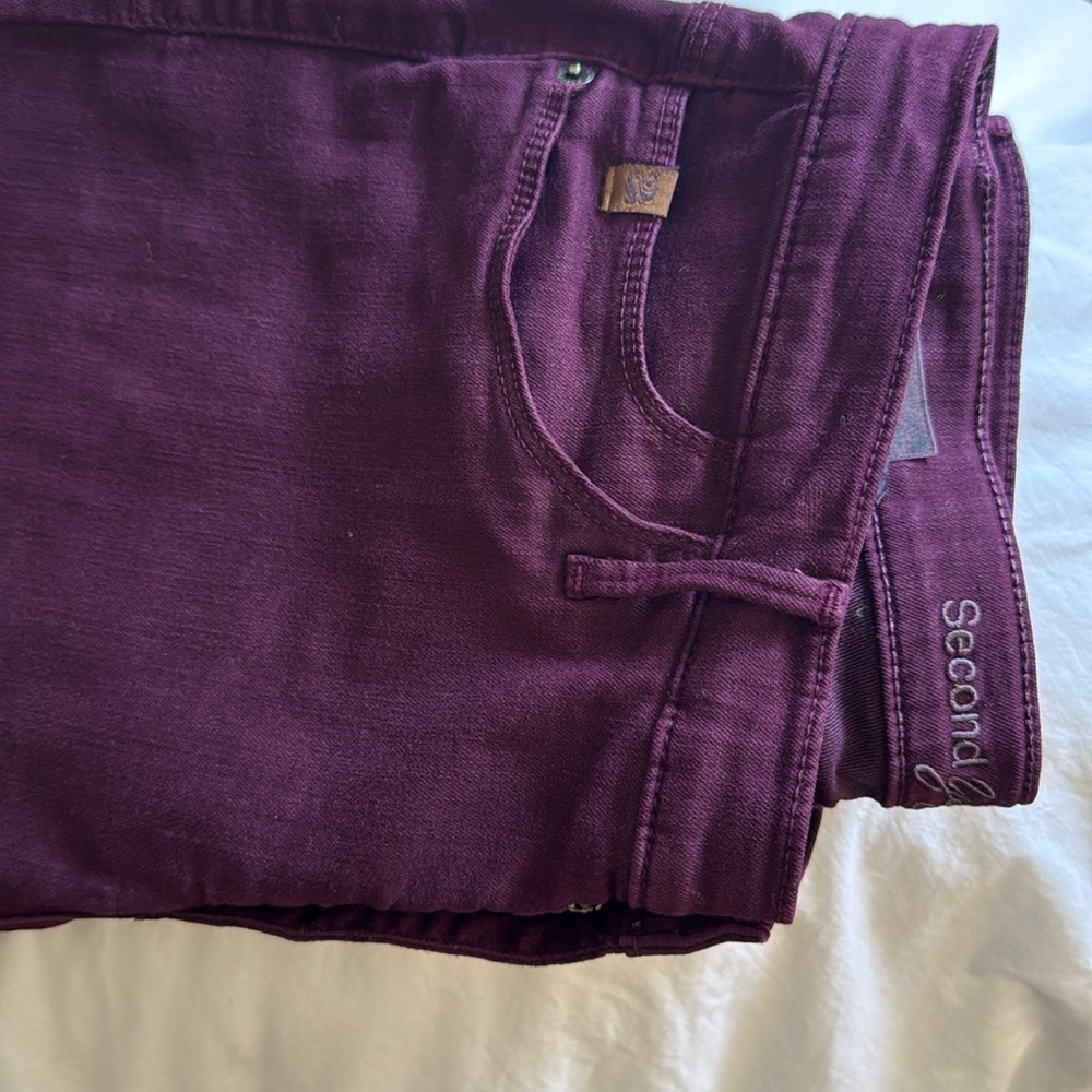Burgundy jeans